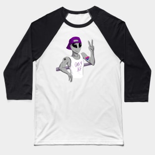 Biromantic Grey Alien Baseball T-Shirt